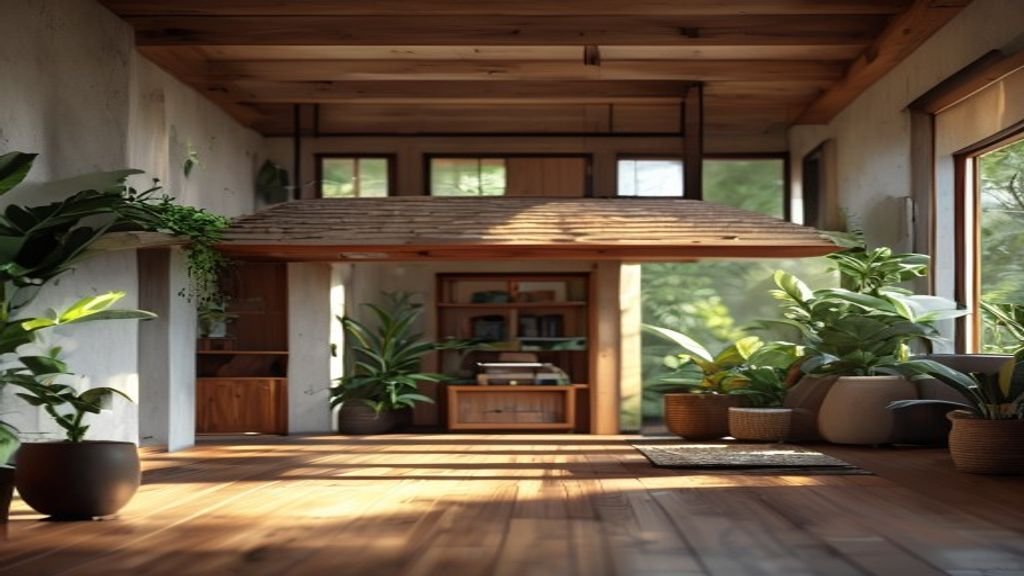 Foto halaman rumah modern dengan balok kayu, menampilkan tren arsitektur terkini dalam berita properti